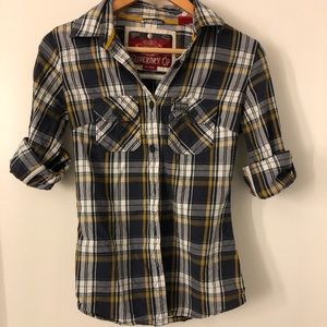 Superdry blue plaid button down